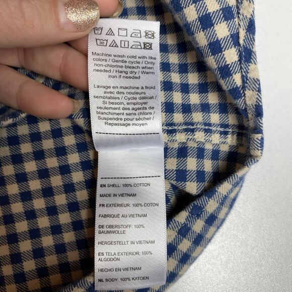 UNTUCKit Mens Flannel Shirt Slim Blue Gingham Check Cerasuolo Button Down Sz XXL - Picture 5 of 8